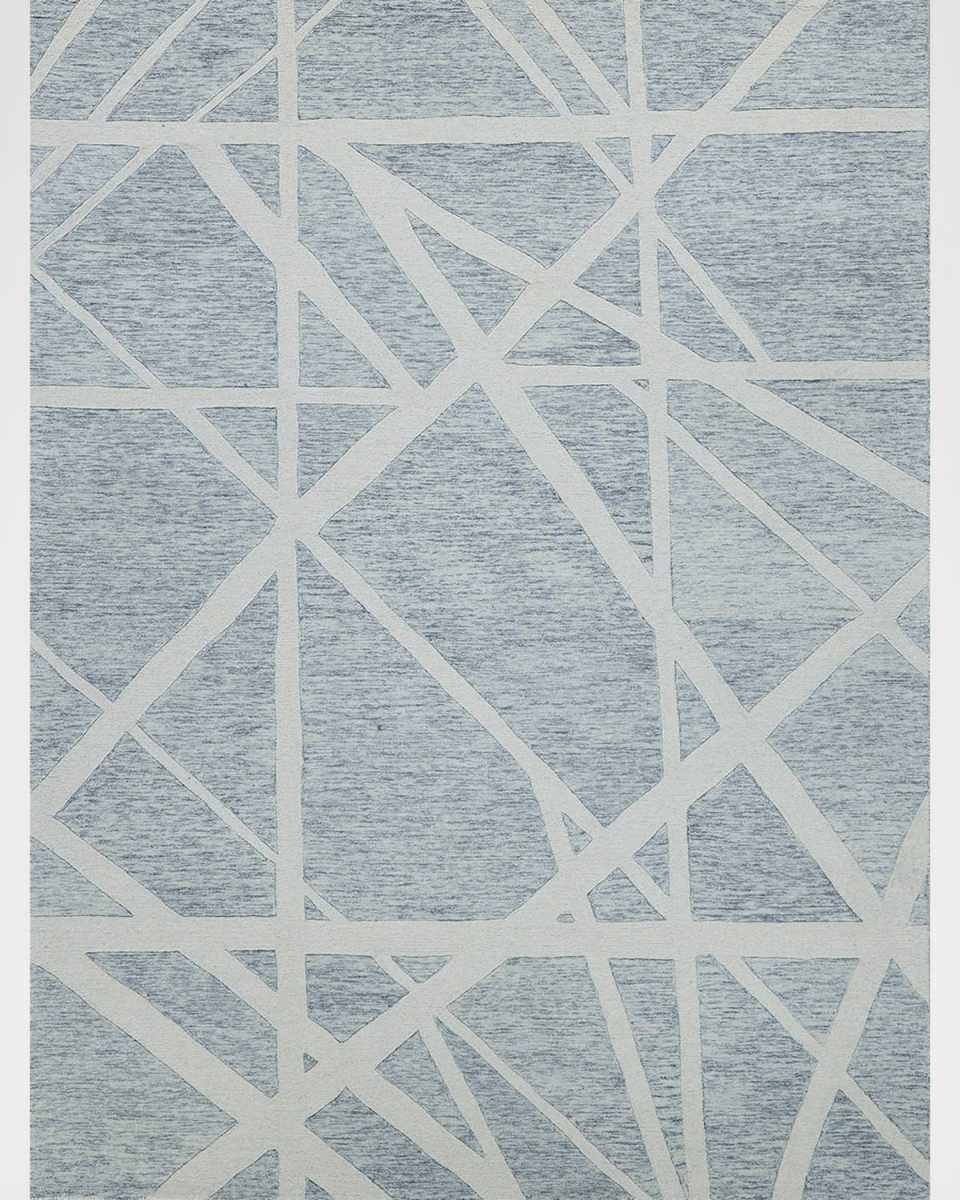 Miami Hand-Tufted Silver/Ivory Rug, 5' x 8'